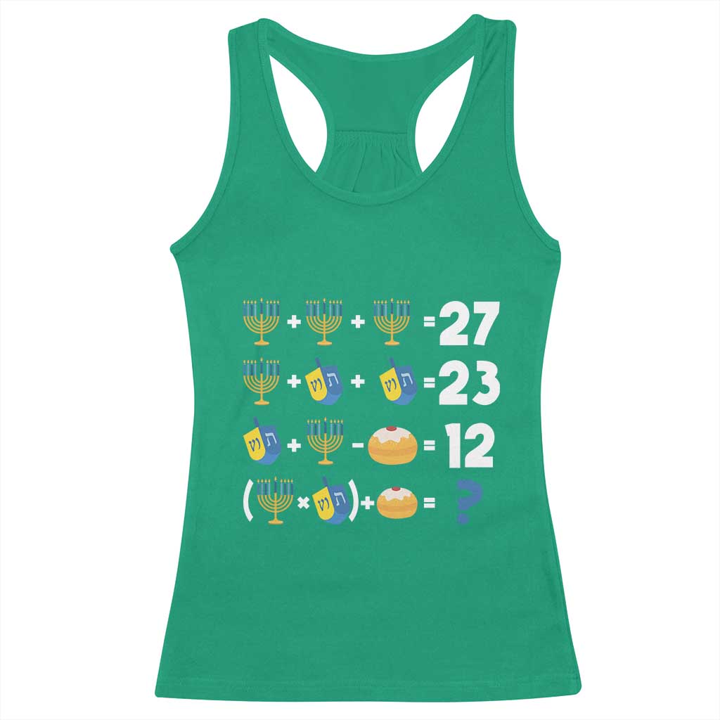 Funny Hanukkah 67 Math Racerback Tank Top Teacher Chanukah Six Seven Meme TS11 Irish Green Print Your Wear