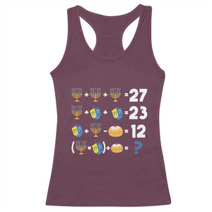 Funny Hanukkah 67 Math Racerback Tank Top Teacher Chanukah Six Seven Meme TS11 Maroon Print Your Wear