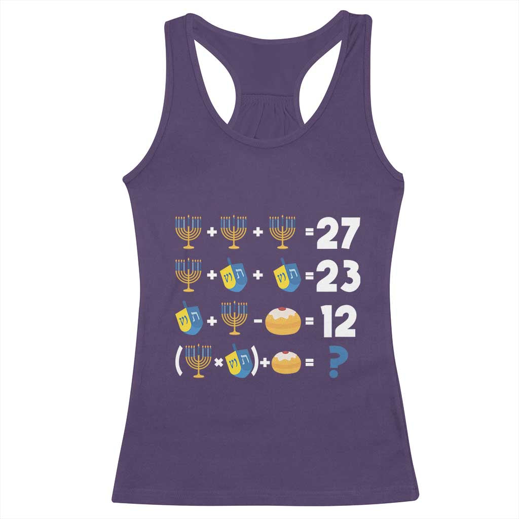 Funny Hanukkah 67 Math Racerback Tank Top Teacher Chanukah Six Seven Meme TS11 Purple Print Your Wear