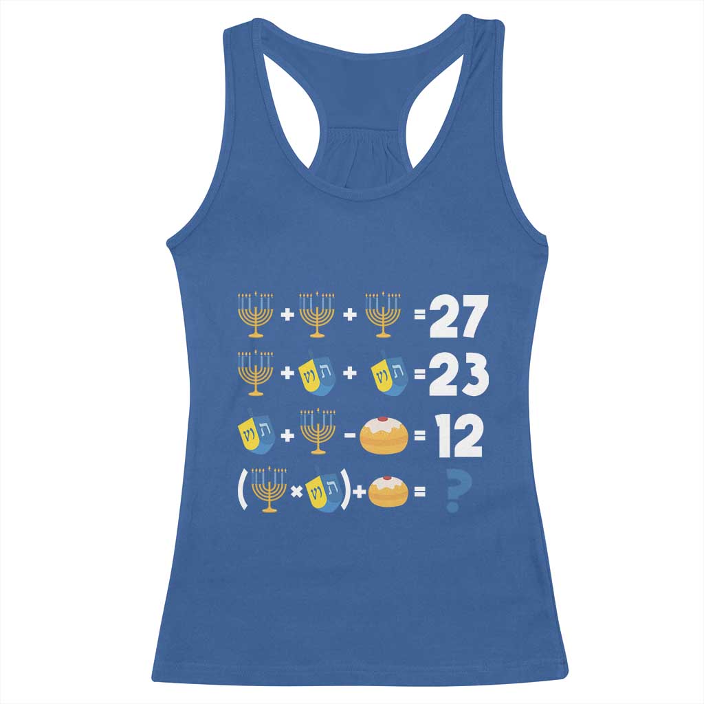 Funny Hanukkah 67 Math Racerback Tank Top Teacher Chanukah Six Seven Meme TS11 Royal Blue Print Your Wear