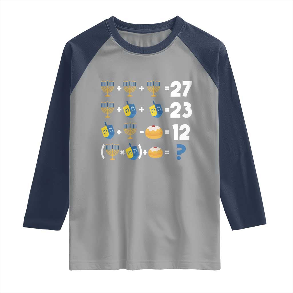 Funny Hanukkah 67 Math Raglan Shirt Teacher Chanukah Six Seven Meme TS11 Sport Gray Navy Print Your Wear