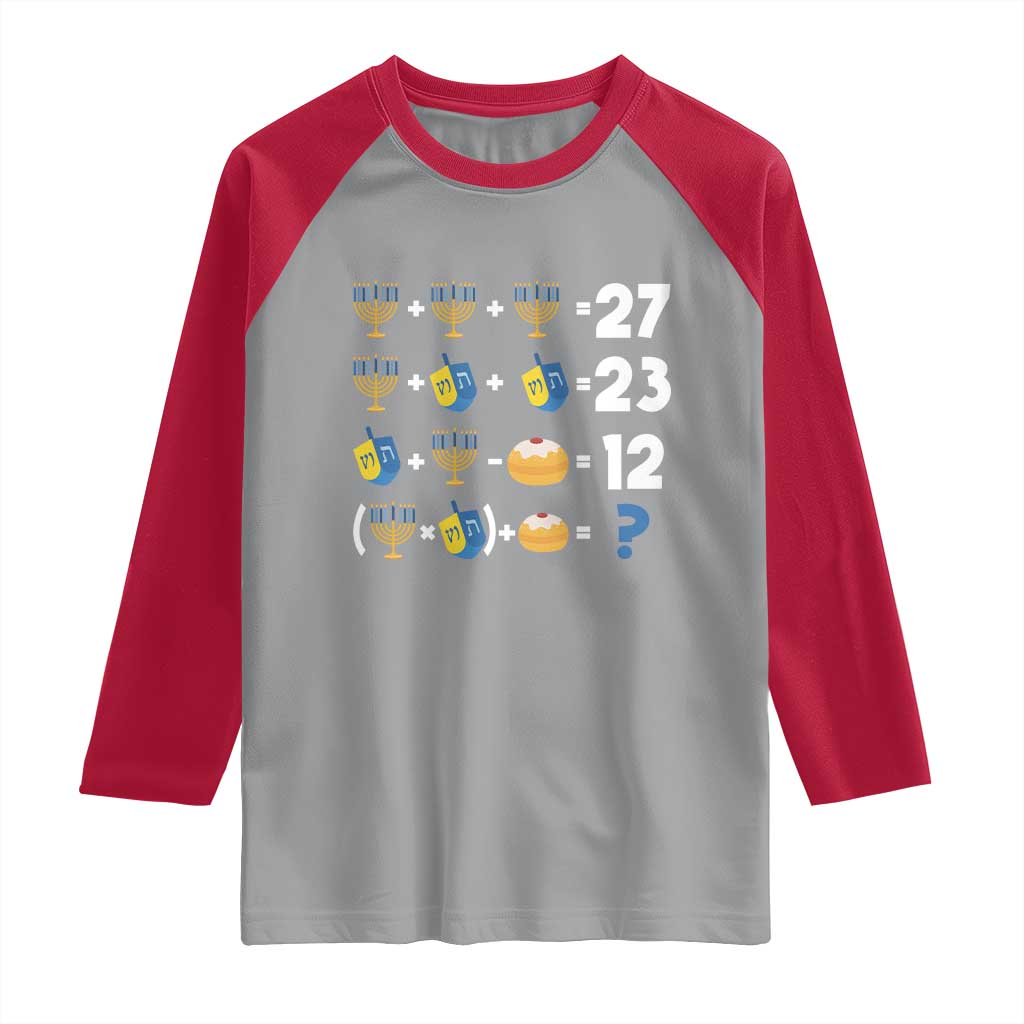 Funny Hanukkah 67 Math Raglan Shirt Teacher Chanukah Six Seven Meme TS11 Sport Gray Red Print Your Wear