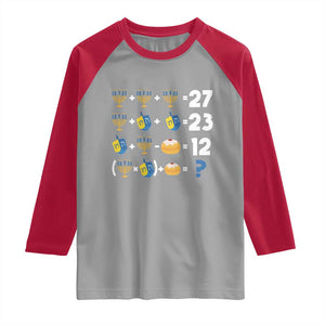 Funny Hanukkah 67 Math Raglan Shirt Teacher Chanukah Six Seven Meme TS11 Sport Gray Red Print Your Wear