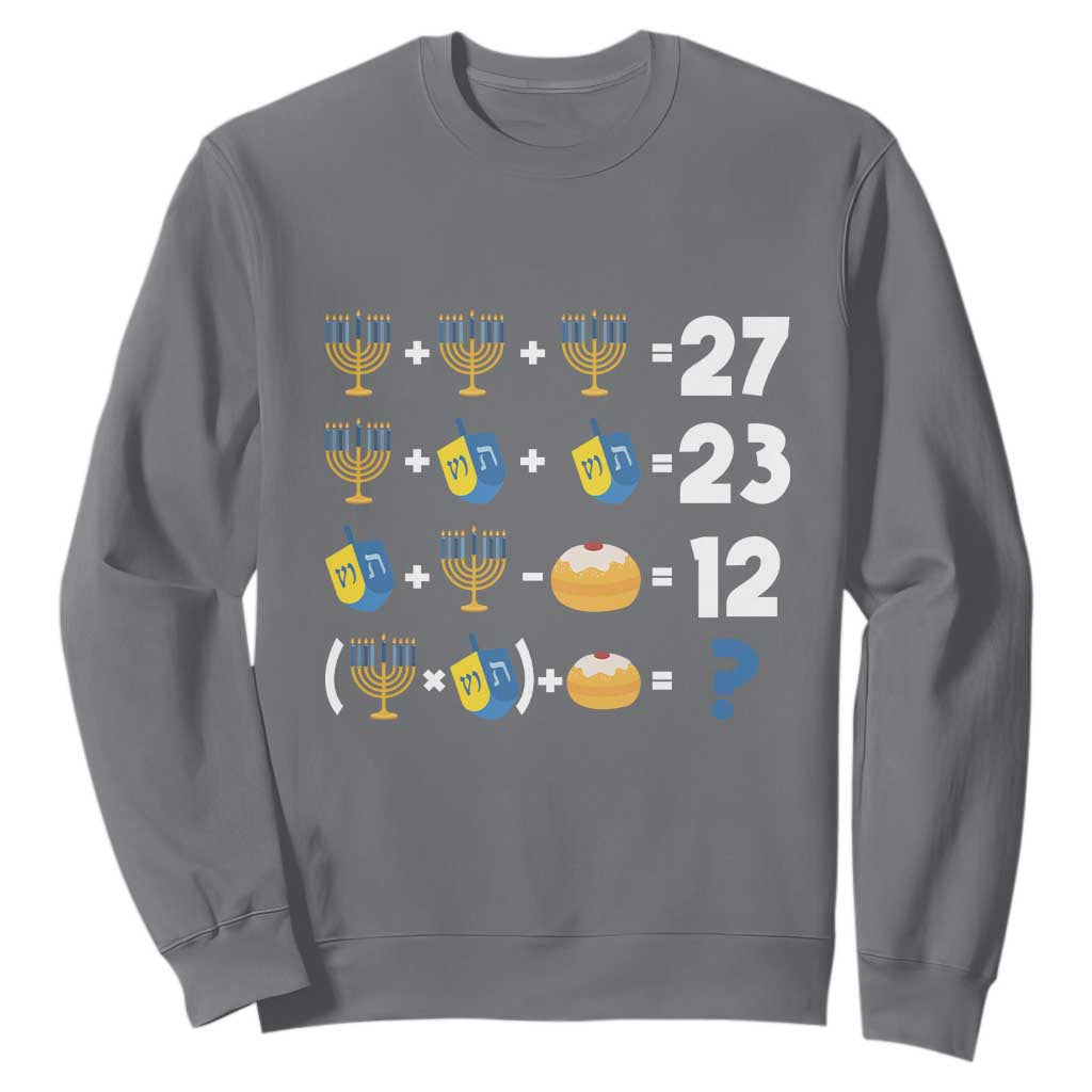 Funny Hanukkah 67 Math Sweatshirt Teacher Chanukah Six Seven Meme TS11 Charcoal Print Your Wear