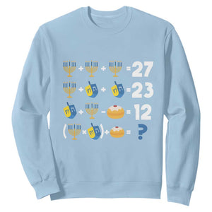 Funny Hanukkah 67 Math Sweatshirt Teacher Chanukah Six Seven Meme TS11 Light Blue Print Your Wear