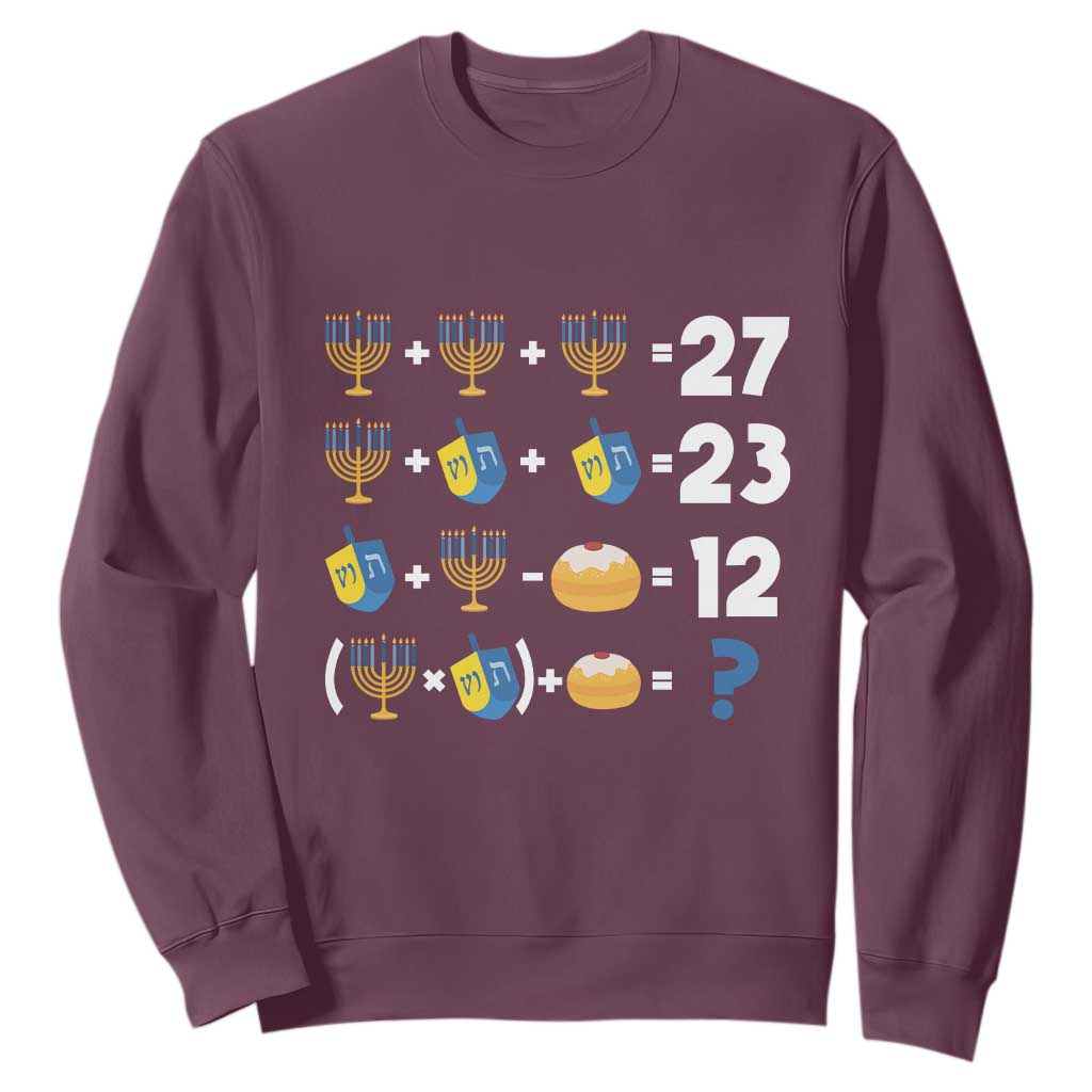 Funny Hanukkah 67 Math Sweatshirt Teacher Chanukah Six Seven Meme TS11 Maroon Print Your Wear