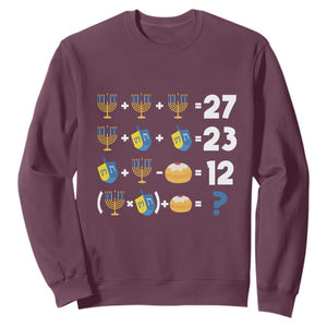 Funny Hanukkah 67 Math Sweatshirt Teacher Chanukah Six Seven Meme TS11 Maroon Print Your Wear