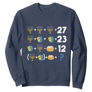 Funny Hanukkah 67 Math Sweatshirt Teacher Chanukah Six Seven Meme TS11 Navy Print Your Wear