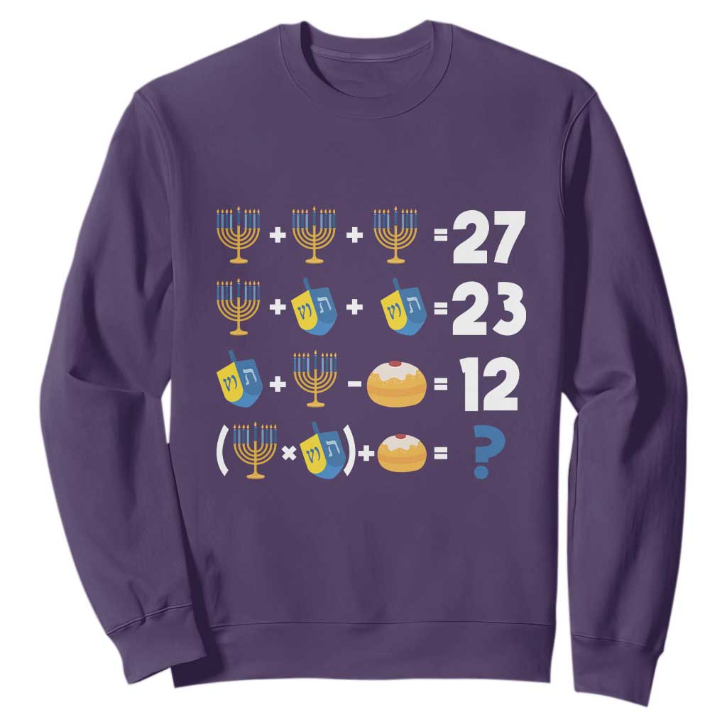 Funny Hanukkah 67 Math Sweatshirt Teacher Chanukah Six Seven Meme TS11 Purple Print Your Wear