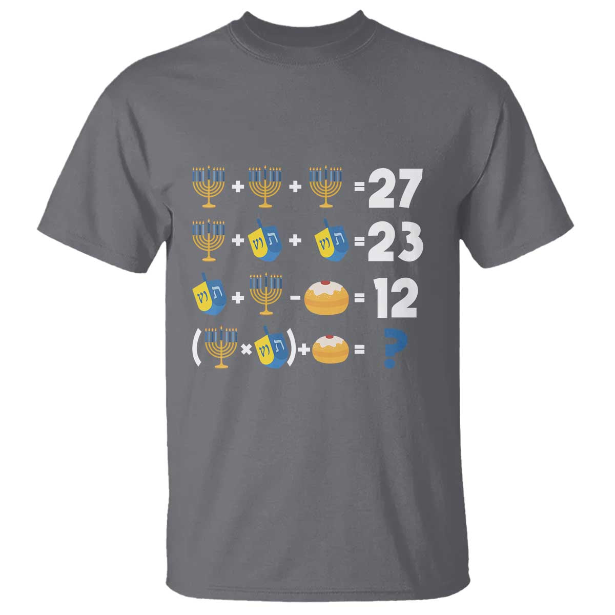 Funny Hanukkah 67 Math T Shirt Teacher Chanukah Six Seven Meme TS11 Charcoal Print Your Wear