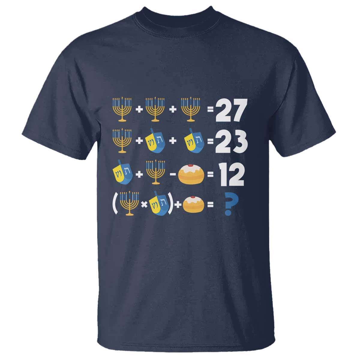 Funny Hanukkah 67 Math T Shirt Teacher Chanukah Six Seven Meme TS11 Navy Print Your Wear