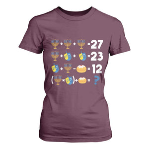 Funny Hanukkah 67 Math T Shirt For Women Teacher Chanukah Six Seven Meme TS11 Maroon Print Your Wear