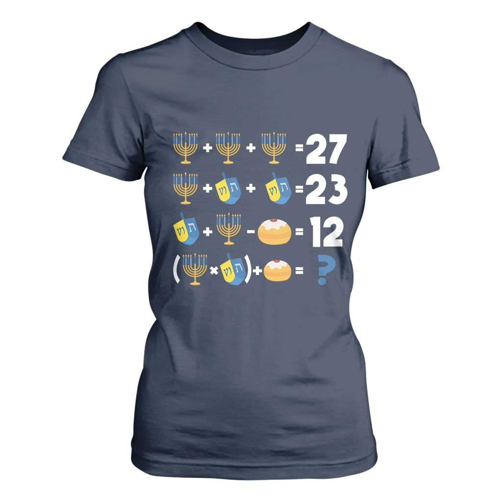 Funny Hanukkah 67 Math T Shirt For Women Teacher Chanukah Six Seven Meme TS11 Navy Print Your Wear