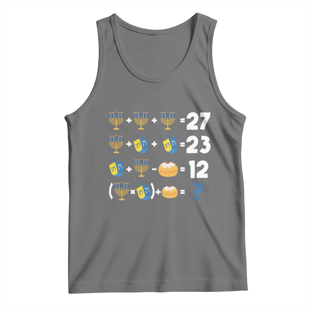 Funny Hanukkah 67 Math Tank Top Teacher Chanukah Six Seven Meme TS11 Black Heather Print Your Wear