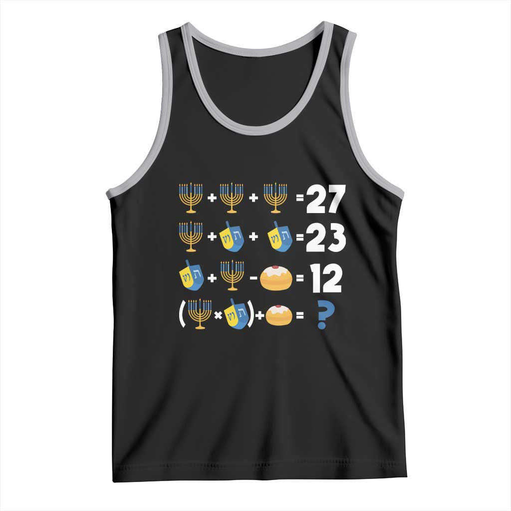 Funny Hanukkah 67 Math Tank Top Teacher Chanukah Six Seven Meme TS11 Black Athletic Heather Print Your Wear