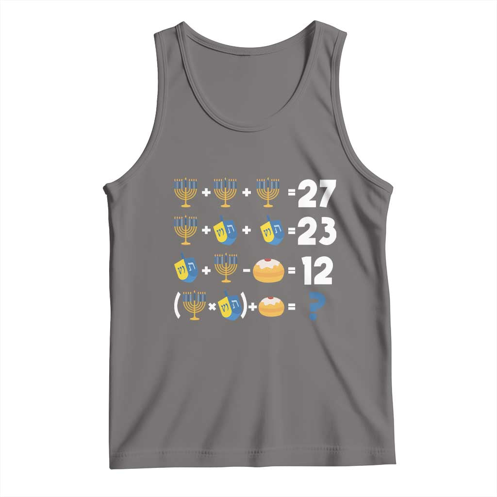 Funny Hanukkah 67 Math Tank Top Teacher Chanukah Six Seven Meme TS11 Deep Heather Print Your Wear