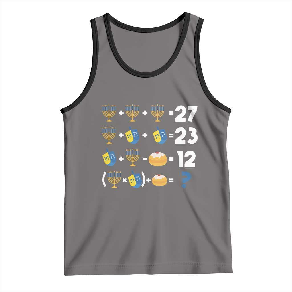 Funny Hanukkah 67 Math Tank Top Teacher Chanukah Six Seven Meme TS11 Deep Heather Black Print Your Wear