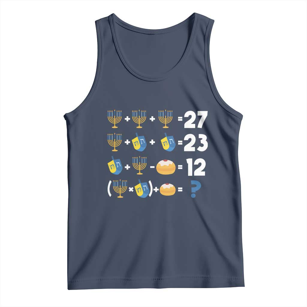 Funny Hanukkah 67 Math Tank Top Teacher Chanukah Six Seven Meme TS11 Navy Print Your Wear