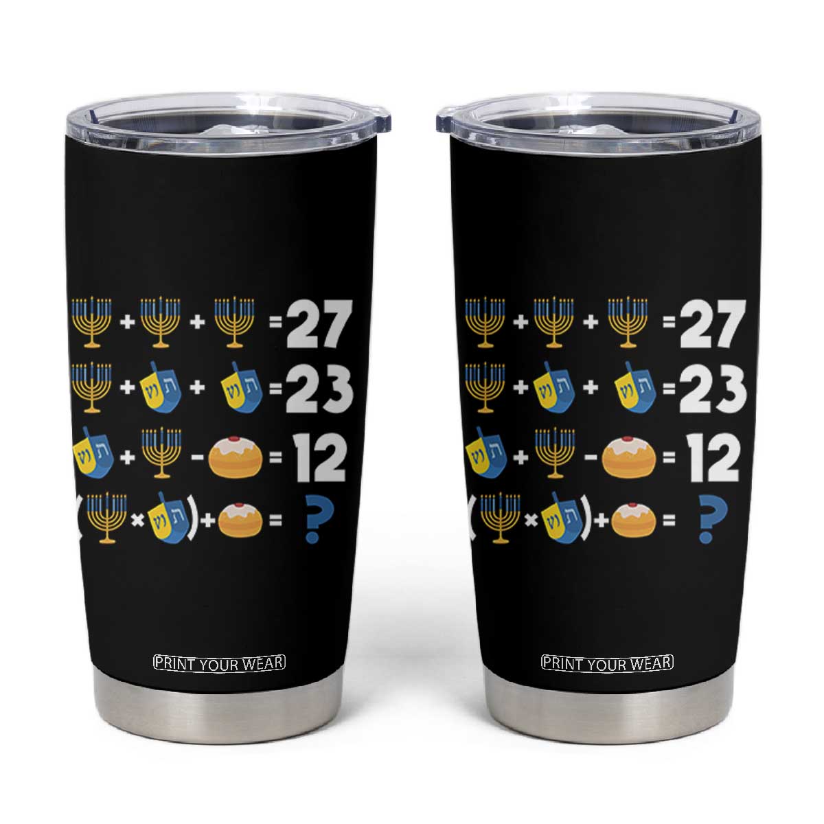 Funny Hanukkah 67 Math Tumbler Cup Teacher Chanukah Six Seven Meme TS11 Black Print Your Wear