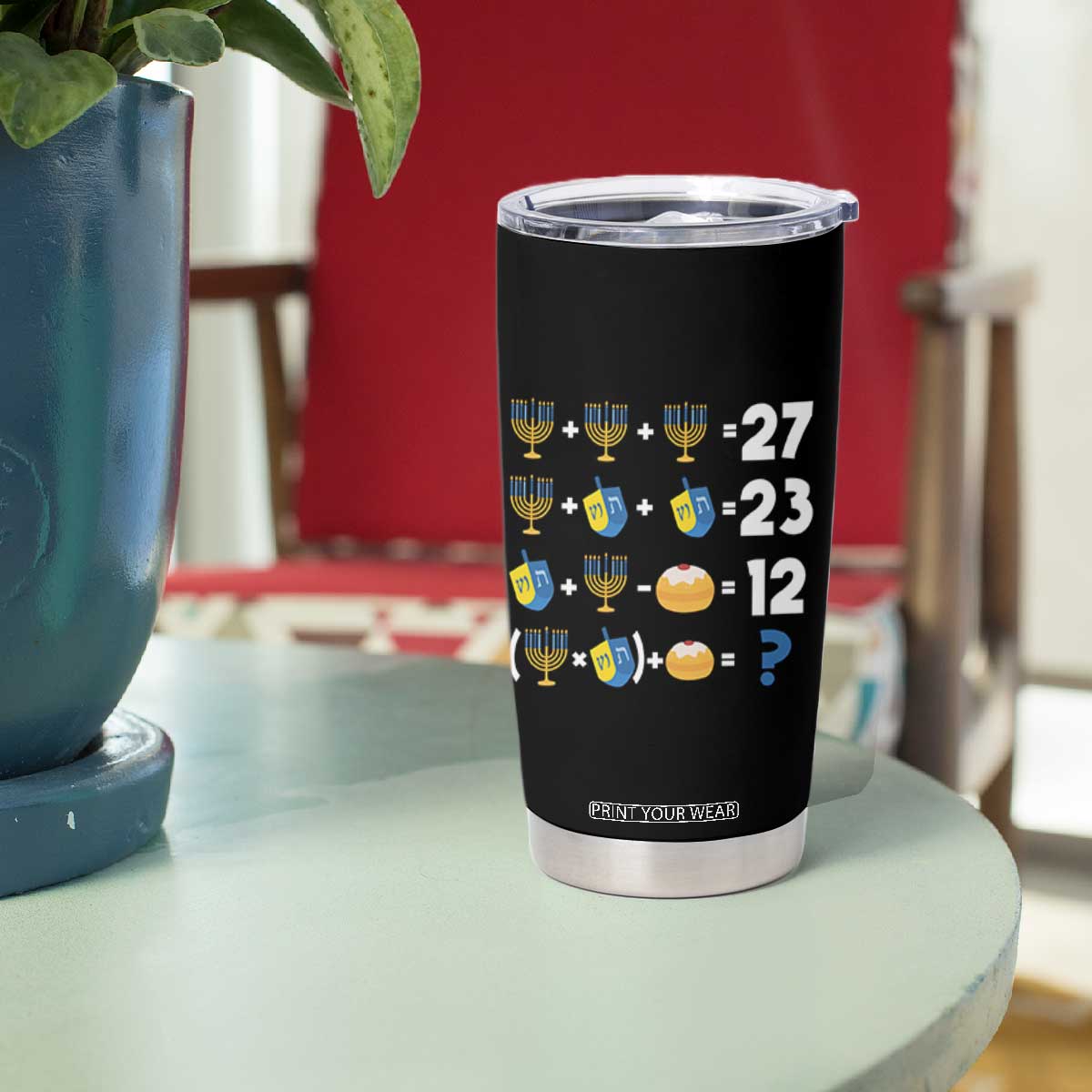 Funny Hanukkah 67 Math Tumbler Cup Teacher Chanukah Six Seven Meme TS11 Print Your Wear