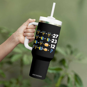 Funny Hanukkah 67 Math Tumbler With Handle Teacher Chanukah Six Seven Meme TS11 Print Your Wear