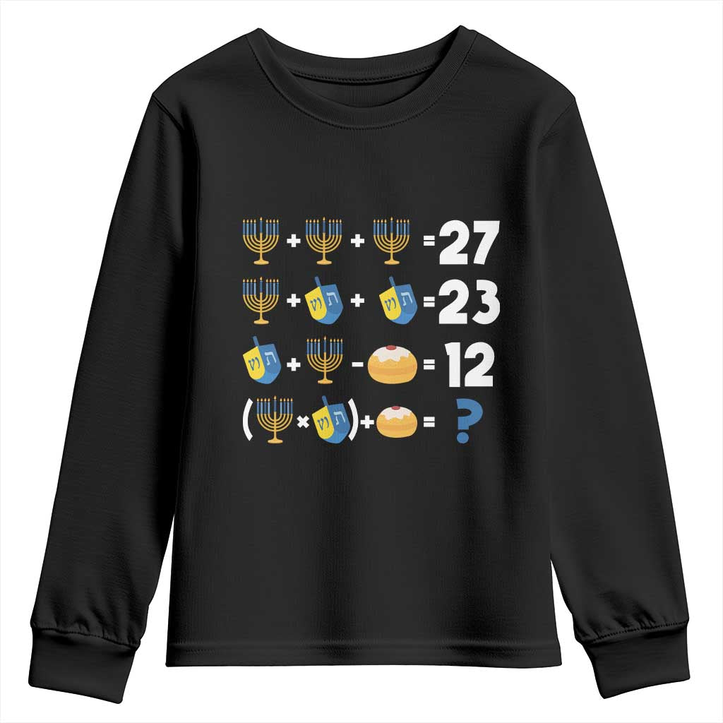 Funny Hanukkah 67 Math Youth Sweatshirt Teacher Chanukah Six Seven Meme TS11 Black Print Your Wear