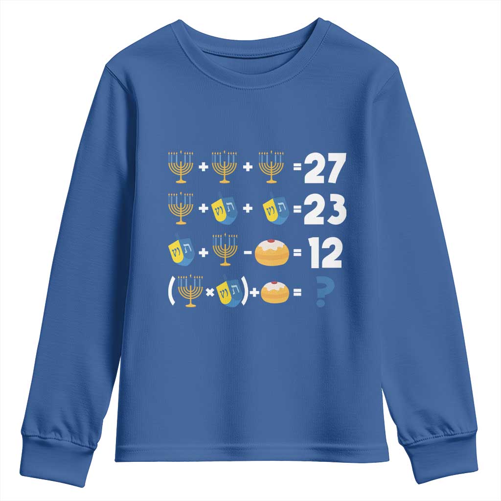 Funny Hanukkah 67 Math Youth Sweatshirt Teacher Chanukah Six Seven Meme TS11 Royal Blue Print Your Wear