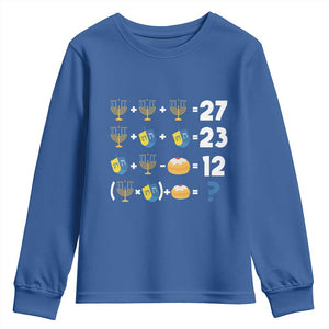 Funny Hanukkah 67 Math Youth Sweatshirt Teacher Chanukah Six Seven Meme TS11 Royal Blue Print Your Wear