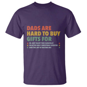 Dads Are Hard To Buy Gifts For Christmas T Shirt Funny Father's Day Ugly Xmas TS11 Purple Print Your Wear