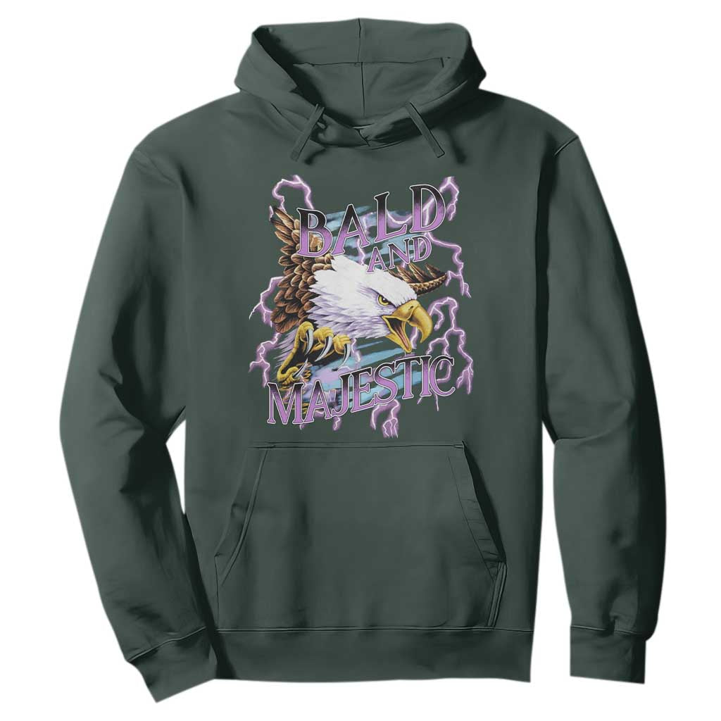 Funny Eagle Bald And Majestic Hoodie Vintage Storm Thunder TS11 Dark Forest Green Print Your Wear
