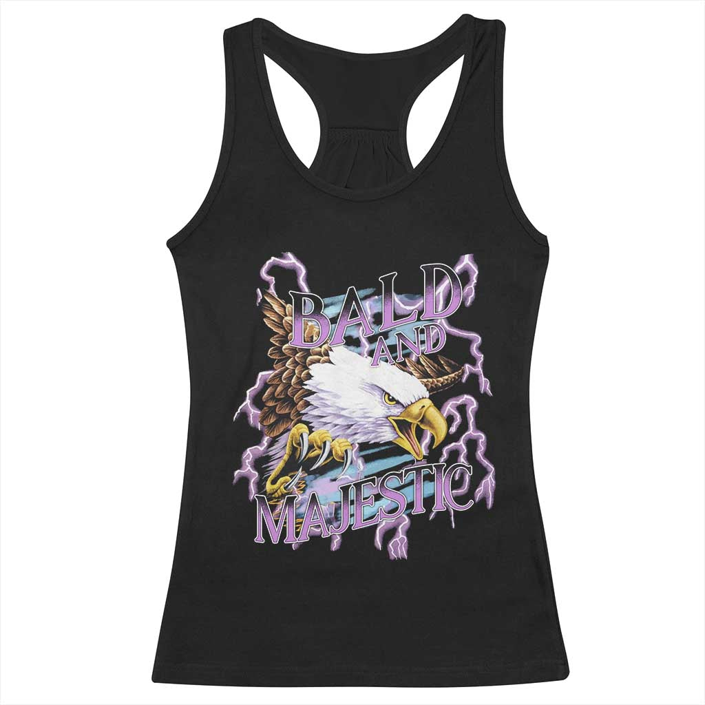 Funny Eagle Bald And Majestic Racerback Tank Top Vintage Storm Thunder TS11 Black Print Your Wear