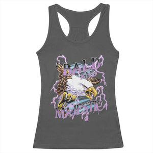 Funny Eagle Bald And Majestic Racerback Tank Top Vintage Storm Thunder TS11 Dark Heather Print Your Wear