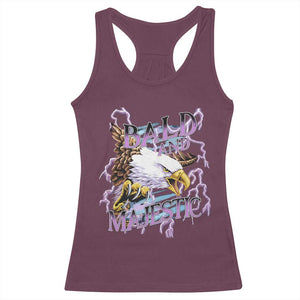 Funny Eagle Bald And Majestic Racerback Tank Top Vintage Storm Thunder TS11 Maroon Print Your Wear