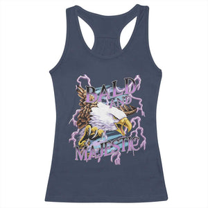 Funny Eagle Bald And Majestic Racerback Tank Top Vintage Storm Thunder TS11 Navy Print Your Wear