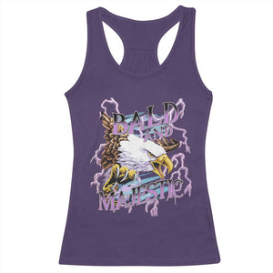 Funny Eagle Bald And Majestic Racerback Tank Top Vintage Storm Thunder TS11 Purple Print Your Wear