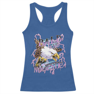 Funny Eagle Bald And Majestic Racerback Tank Top Vintage Storm Thunder TS11 Royal Blue Print Your Wear