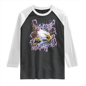 Funny Eagle Bald And Majestic Raglan Shirt Vintage Storm Thunder TS11 Black White Print Your Wear
