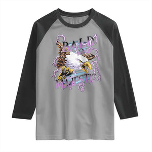 Funny Eagle Bald And Majestic Raglan Shirt Vintage Storm Thunder TS11 Sport Gray Black Print Your Wear