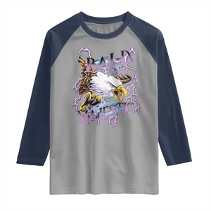 Funny Eagle Bald And Majestic Raglan Shirt Vintage Storm Thunder TS11 Sport Gray Navy Print Your Wear