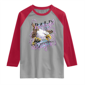 Funny Eagle Bald And Majestic Raglan Shirt Vintage Storm Thunder TS11 Sport Gray Red Print Your Wear