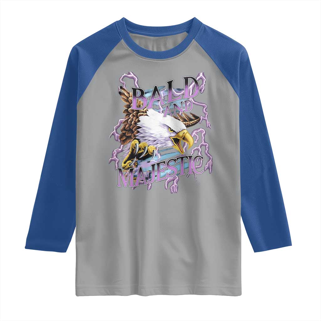Funny Eagle Bald And Majestic Raglan Shirt Vintage Storm Thunder TS11 Sport Gray Royal Print Your Wear