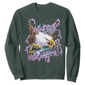Funny Eagle Bald And Majestic Sweatshirt Vintage Storm Thunder TS11 Dark Forest Green Print Your Wear