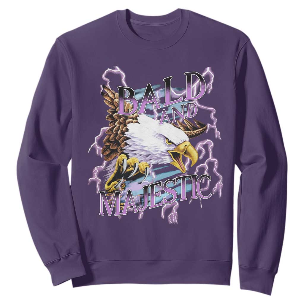 Funny Eagle Bald And Majestic Sweatshirt Vintage Storm Thunder TS11 Purple Print Your Wear