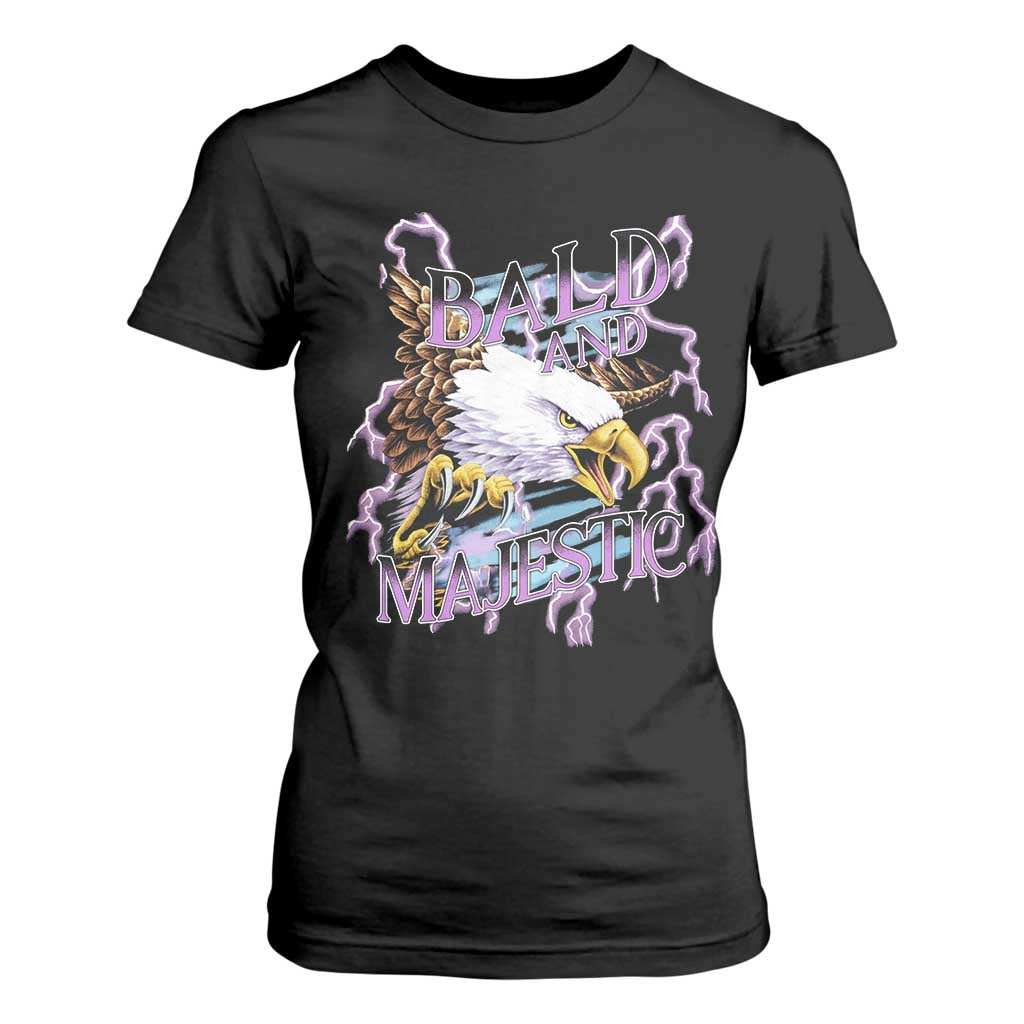 Funny Eagle Bald And Majestic T Shirt For Women Vintage Storm Thunder TS11 Black Print Your Wear