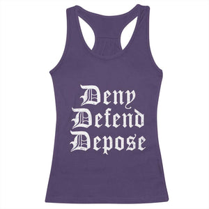 Deny Defend Depose Racerback Tank Top Vintage Text TS11 Purple Print Your Wear