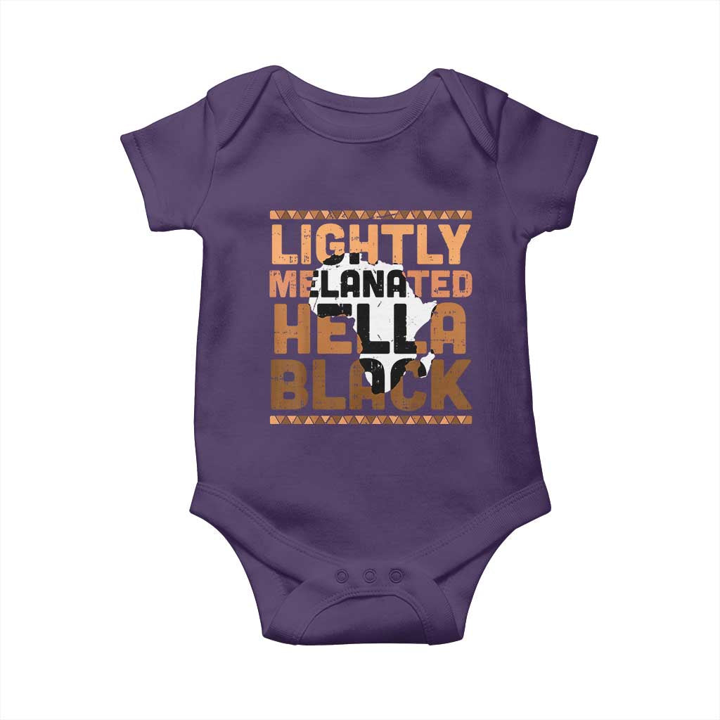 Lightly Melanated Hella Black Baby Onesie Melanin African Pride Map Black History TS11 Purple Print Your Wear