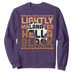 Lightly Melanated Hella Black Sweatshirt Melanin African Pride Map Black History TS11 Purple Print Your Wear