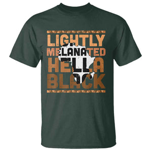 Lightly Melanated Hella Black T Shirt Melanin African Pride Map Black History TS11 Dark Forest Green Print Your Wear