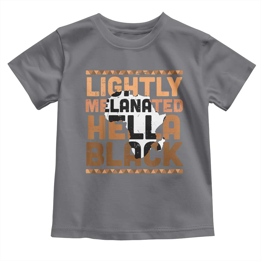 Lightly Melanated Hella Black Toddler T Shirt Melanin African Pride Map Black History TS11 Charcoal Print Your Wear