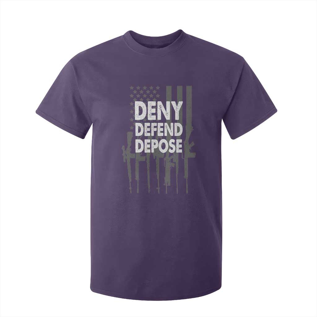 Deny Defend Depose T Shirt For Kid Vintage Gun American Flag TS11 Purple Print Your Wear